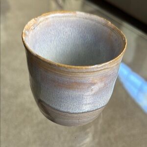 Handcrafted Ceramic Vase - Blue and Tan